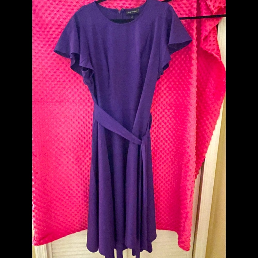 Lane Bryant Purple Faux Wrap Dress 20